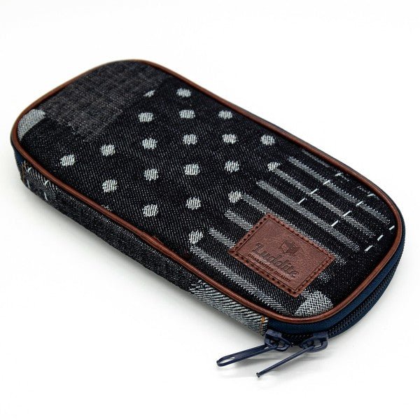 Round Zip Denim Pen Case - Durable Pencil Pouch for School, Office & Travel - Luddite Brand Organizer for Pens, Pencils & Art Supplies