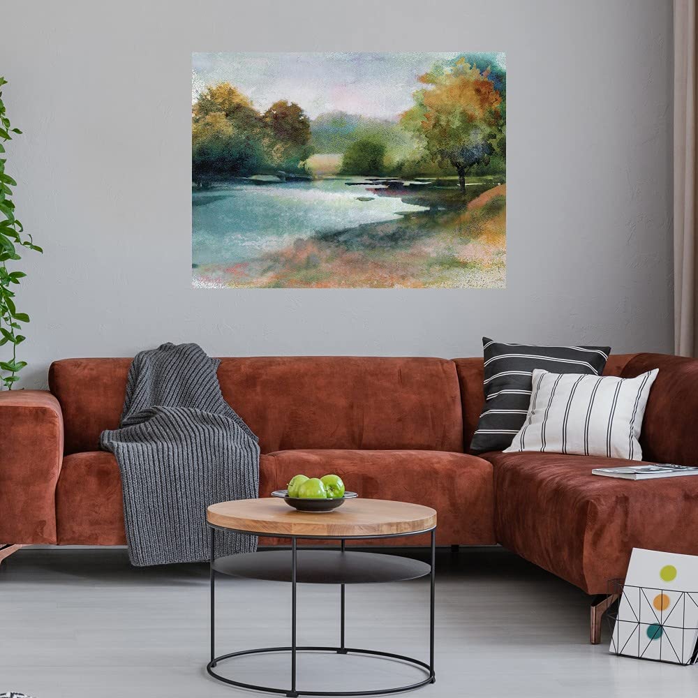 Tania Bello Fine Art Canvas Lacquer II Wall Decor - 46x35 Inch Ready to Hang Painting for Living Room, Bedroom, Office & More - Modern Home & Office Wall Art Decorations