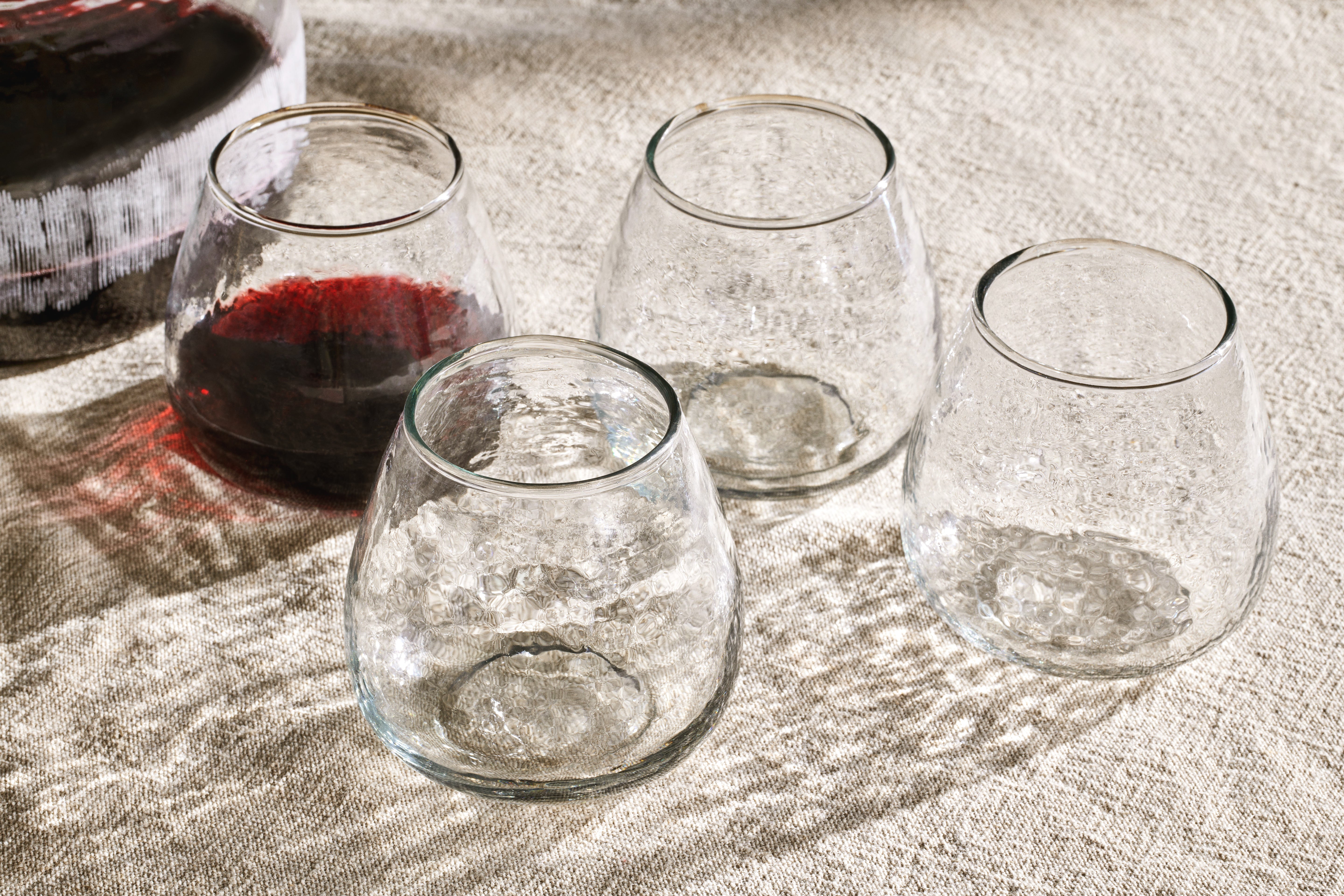 Stemless Wine Glasses Set of 4 - Unbreakable Shatterproof BPA-Free Glassware for Red White Wine, Cocktails & Beverages - Perfect for Parties, Weddings, Home Bar & Outdoor Dining