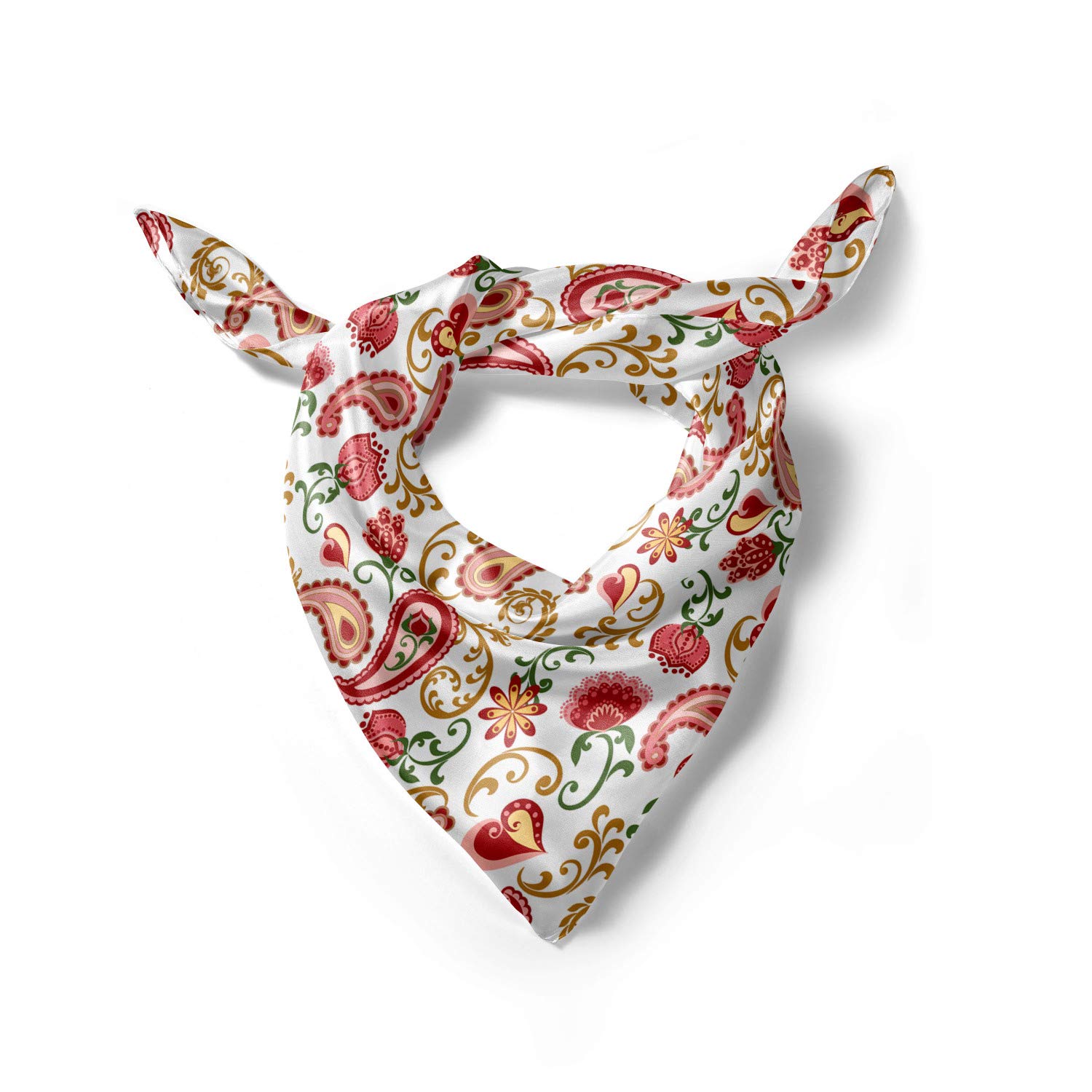 Ambesonne Paisley Hair Scarf - Stylish Rose Pattern Head Wrap for Women | Boho Chic Accessory for Beach, Summer Outfits & Hair Styling