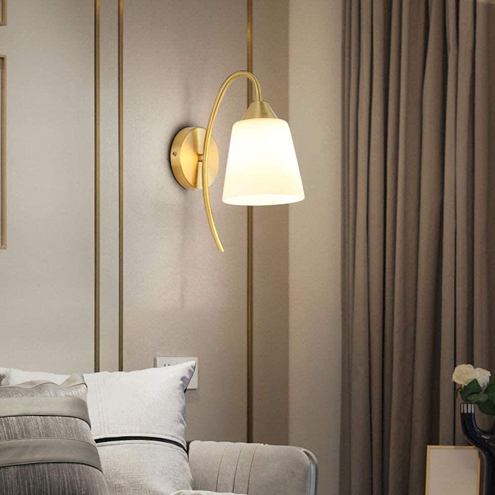 Modern Golden Copper & Glass Desk Lamp Wall Light - Stylish Lighting for Living Room, Dining Room, Bedroom & Study | Perfect for Reading, Working & Home Decor