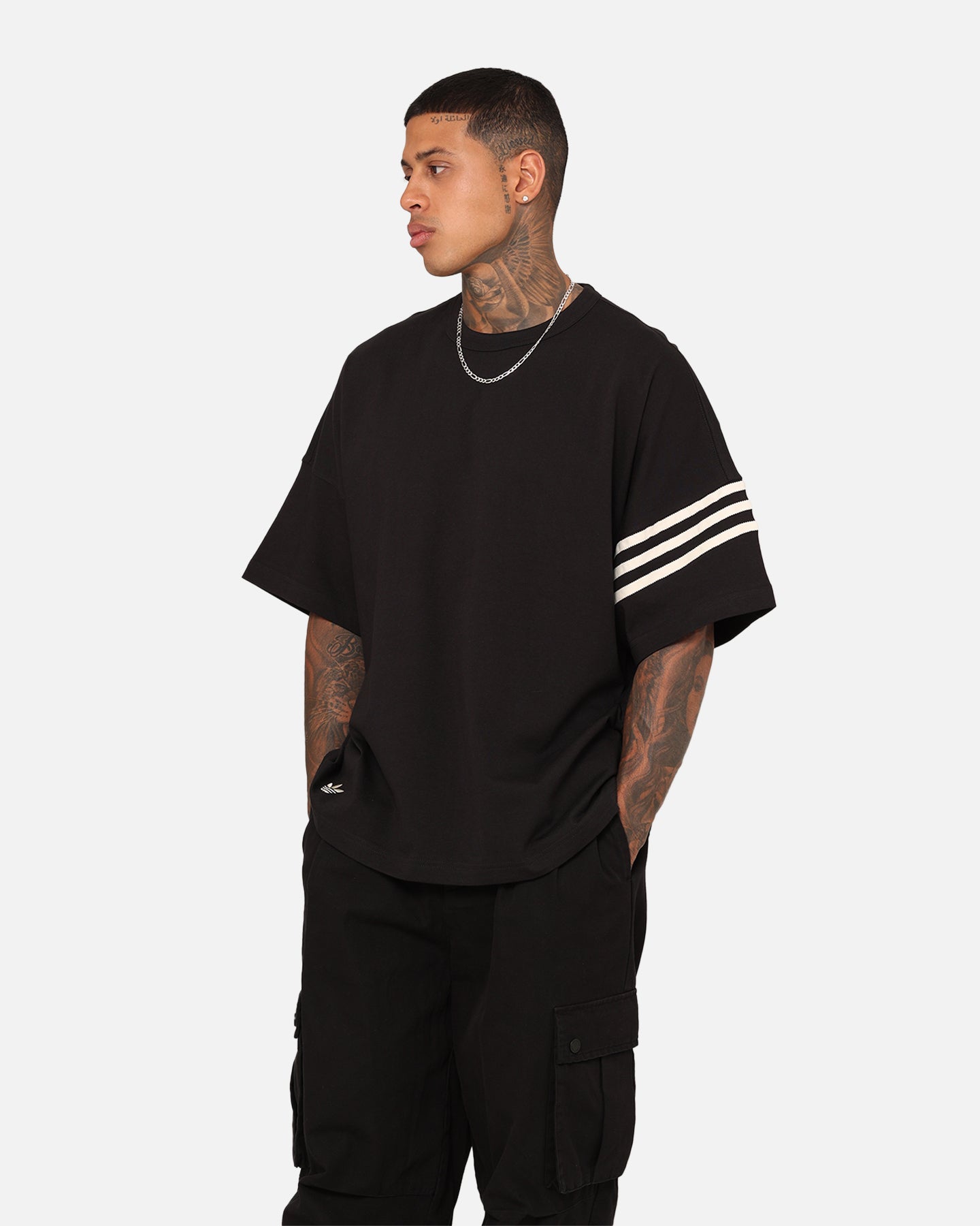 Adidas Adicolour Neuclassics T-Shirt for Men - Black Cotton Casual Tee for Everyday Wear, Gym, and Street Style
