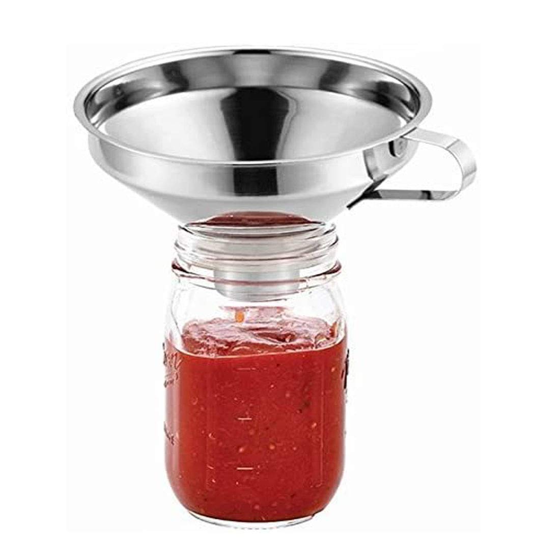Premium Stainless Steel Canning Funnel for Mason Jars - Wide Mouth & Regular Size (2.2