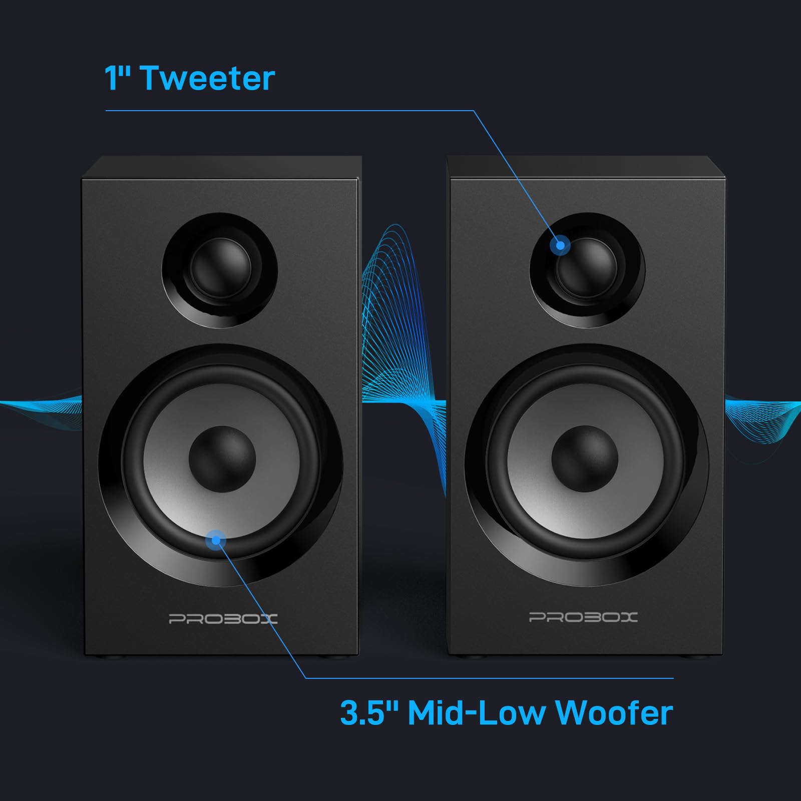 BT16 Active Bookshelf Speakers with 3.5