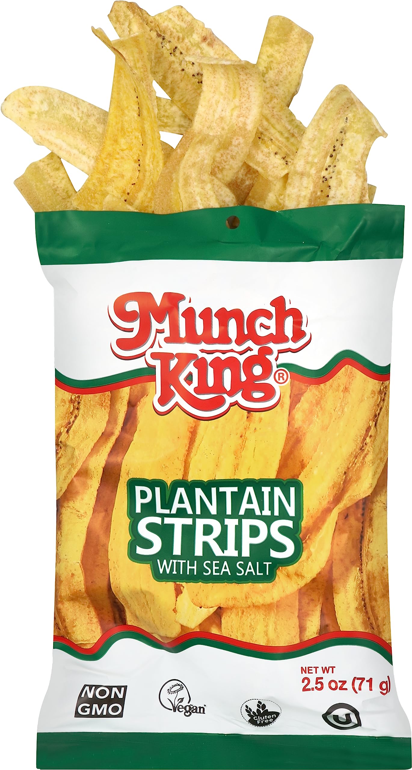 Munch King Plantain Strips Snacks - 2.5 oz (Pack of 6) | Gluten-Free Banana Chips | Perfect for School Lunches, Road Trips & Healthy Snacking
