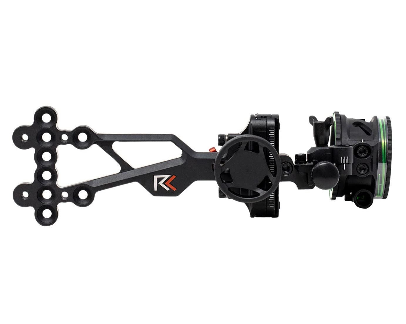 REDLINE Single Pin Slider Bow Sight - .019 Fiber Optic Pin with 2nd & 3rd Axis Adjustments - Enclosed Fiber Optic Ring - Left Handed Archery Sight for Hunting & Target Practice - Black (Left Hand)