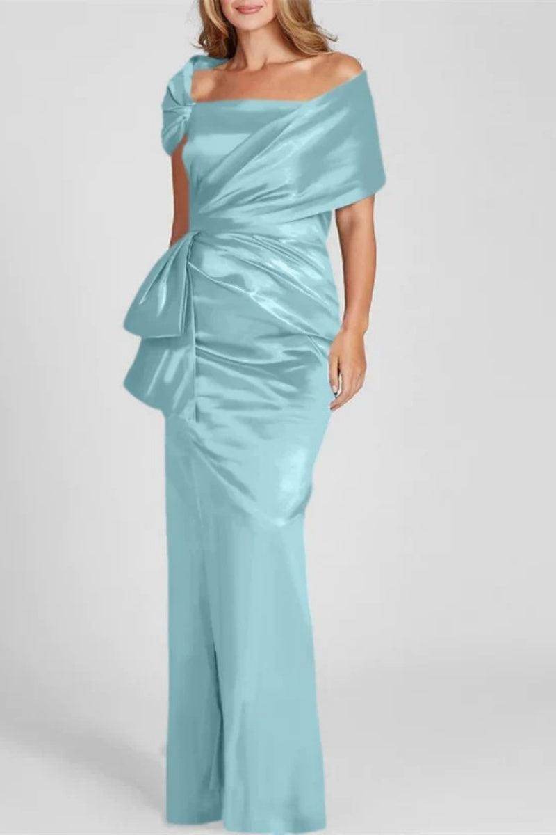 Elegant Off-The-Shoulder Floor-Length Mother of the Bride Dress CM0336 - Perfect for Weddings, Formal Events & Special Occasions