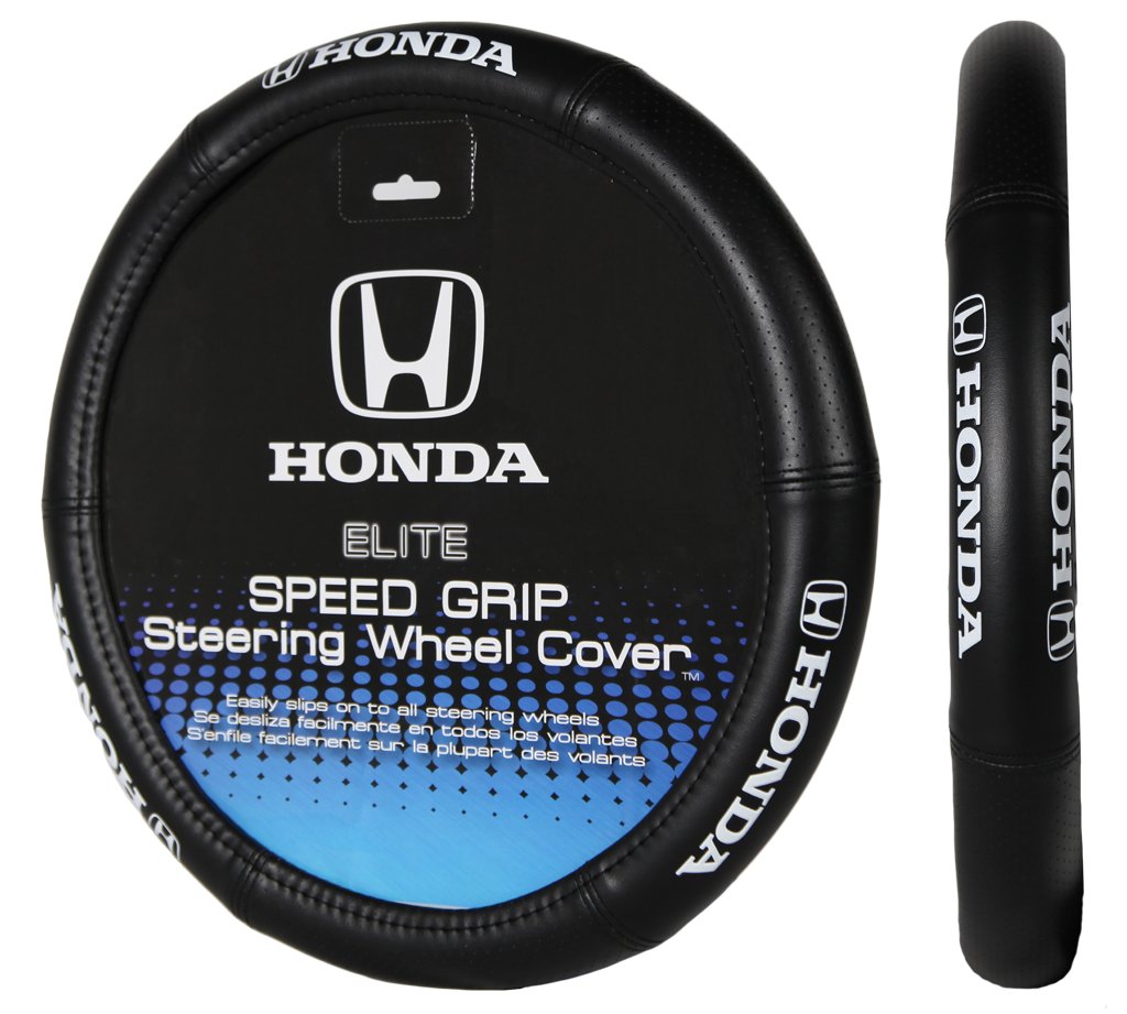 Plasticolor 006732R01 Elite Series Speed Grip Honda Steering Wheel Cover - Black | Non-Slip Grip, Universal Fit for Honda Cars | Perfect for Daily Commute, Road Trips & Enhanced Driving Comfort