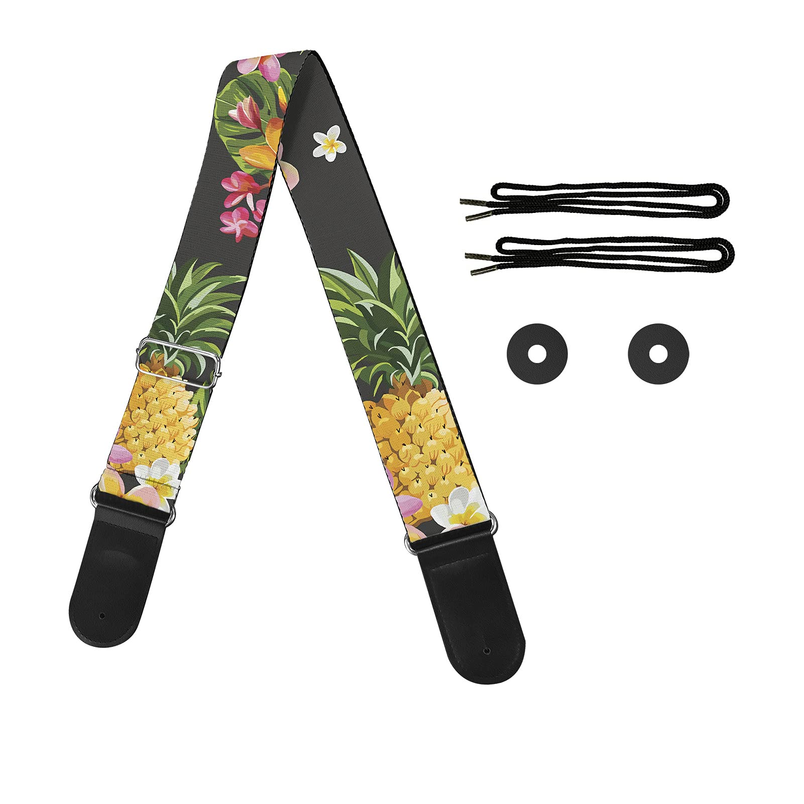 Jeiento Guitar Strap with Padded Shoulder Support & 1 Pair Strap Locks - Comfortable Adjustable Guitar Accessories for Acoustic Guitar, Bass & Electric Guitar - Perfect for Live Performances, Studio Sessions & Practice