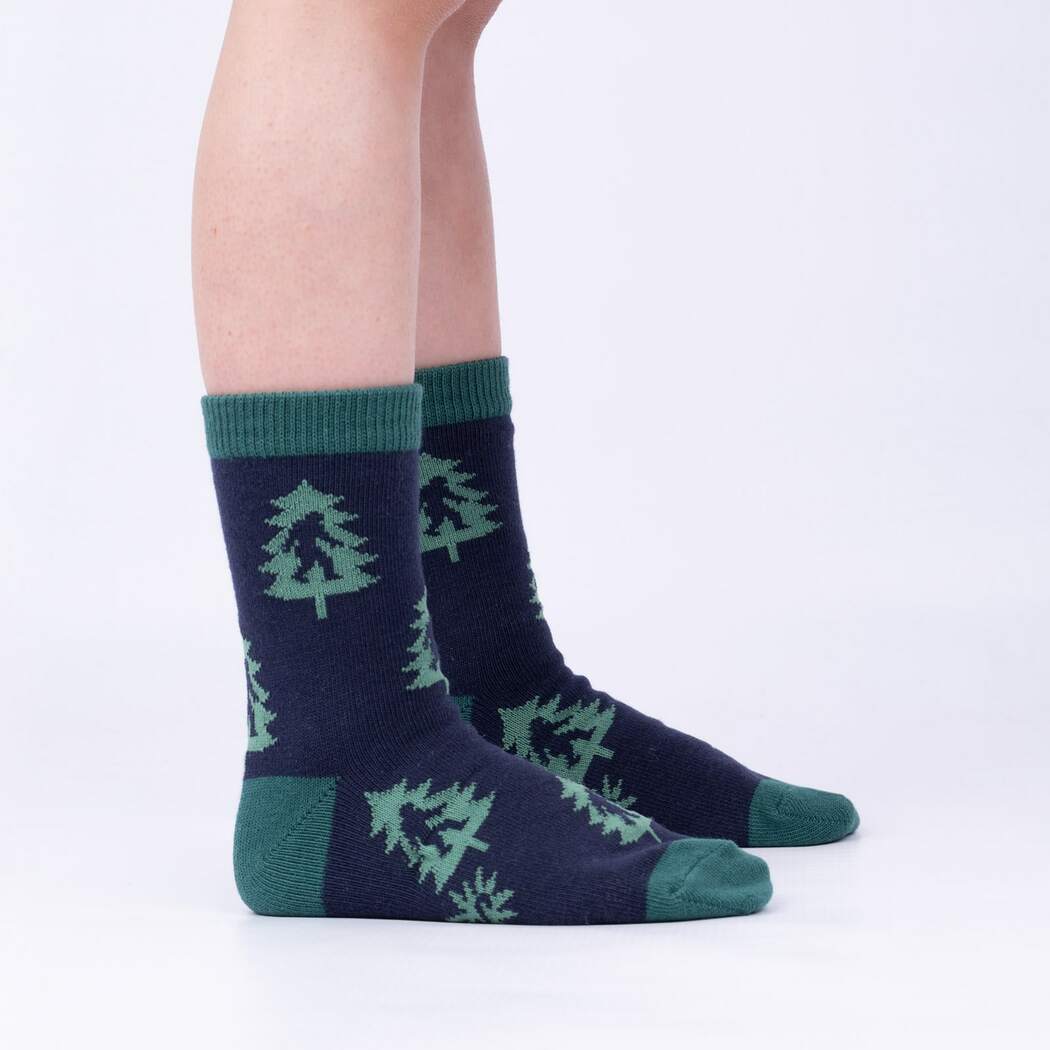 Fun Sasquatch Campout Crew Socks 3-Pack for Kids - Cozy & Durable Hiking Socks for Outdoor Adventures & Camping Trips