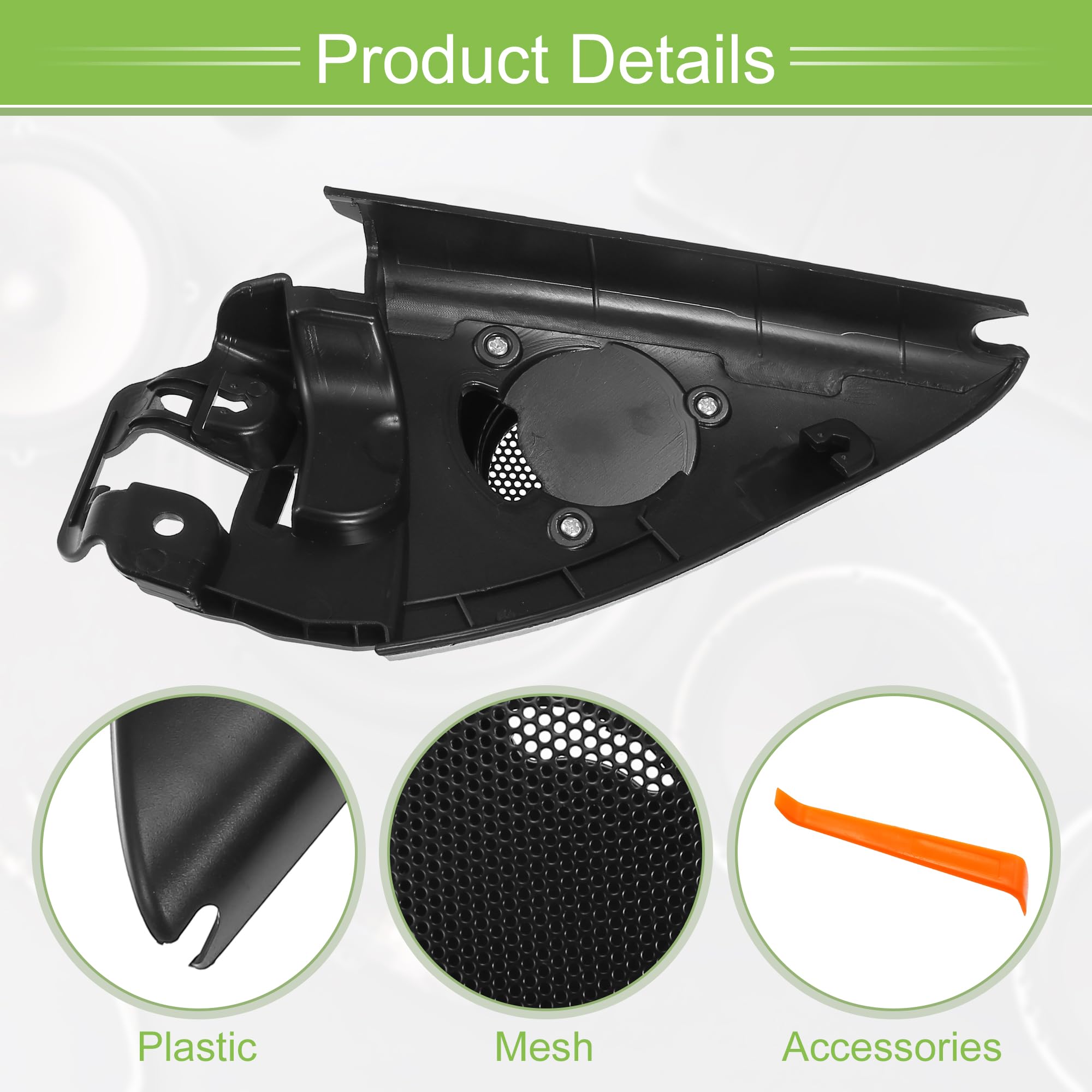 ACROPIX ABS Black Front Car Door Speaker Panel & Window Pillar Cover Trim with Tweeter - Compatible with Volkswagen Jetta 2013-2019 (2-Pack) | Easy Installation with Screwdriver | Perfect for Car Audio Upgrades & Interior Customization