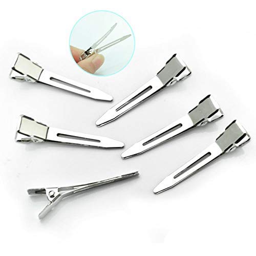 SIYAA 60-Piece Professional Steel Hair Clips Set - Duckbill Salon Hairdressing Clips for Women & Girls - Silver Hair Styling Accessories - Perfect for Salons, Home Styling & DIY Hair Care