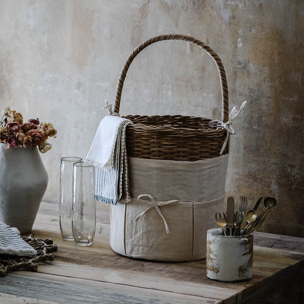 Natural Rattan Storage Basket - Handwoven Busby Basket for Home Organization, Laundry, Toys & Blankets | Eco-Friendly & Stylish Decor for Living Room, Bedroom & Nursery