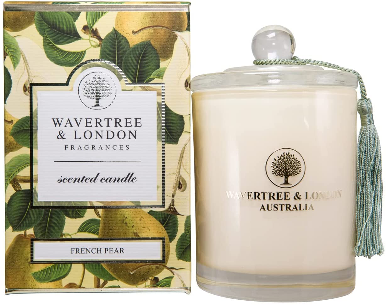 Wavertree & London French Pear Scented Soy Candle - Natural, Eco-Friendly Aromatherapy Candle for Home, Relaxation & Gifts