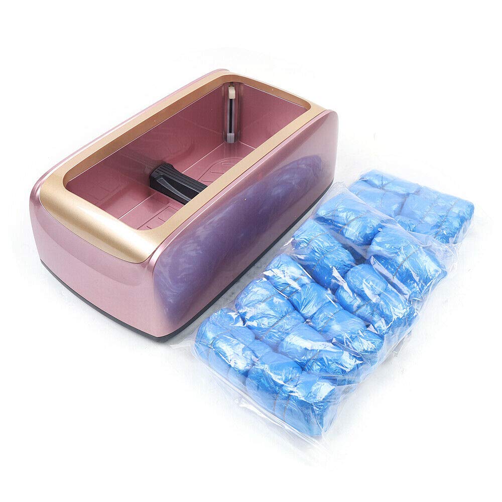 Gdrasuya10 Automatic Shoe Cover Dispenser Machine with 200pcs Disposable Shoe Covers - Rose Red for Home, Office, Clinic & Hospital Use - Keep Floors Clean & Hygienic