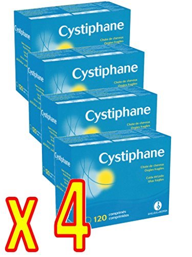 Biorga Cystiphane Hair & Nails Supplement - 480 Tablets (4x120) for Stronger Hair Growth & Healthy Nails - Biotin & Cystine Rich Formula - Perfect for Thinning Hair & Brittle Nails Care