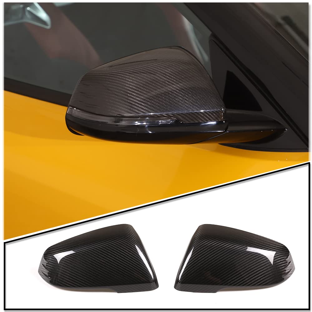 Carbon Fiber Door Rear View Mirror Cover Cap for Toyota Supra GR A90 A91 MK5 2019-2022 - 2PCs Exterior Side Mirror Covers - Upgrade Your Car's Style & Protection (Perfect for Car Enthusiasts & Show Vehicles)