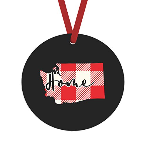 Washington Red Plaid Home Ornament - Classic Tartan Decor for Christmas, Thanksgiving & Fall - Perfect for Fireplace Mantel, Table Centerpiece & Holiday Gift
