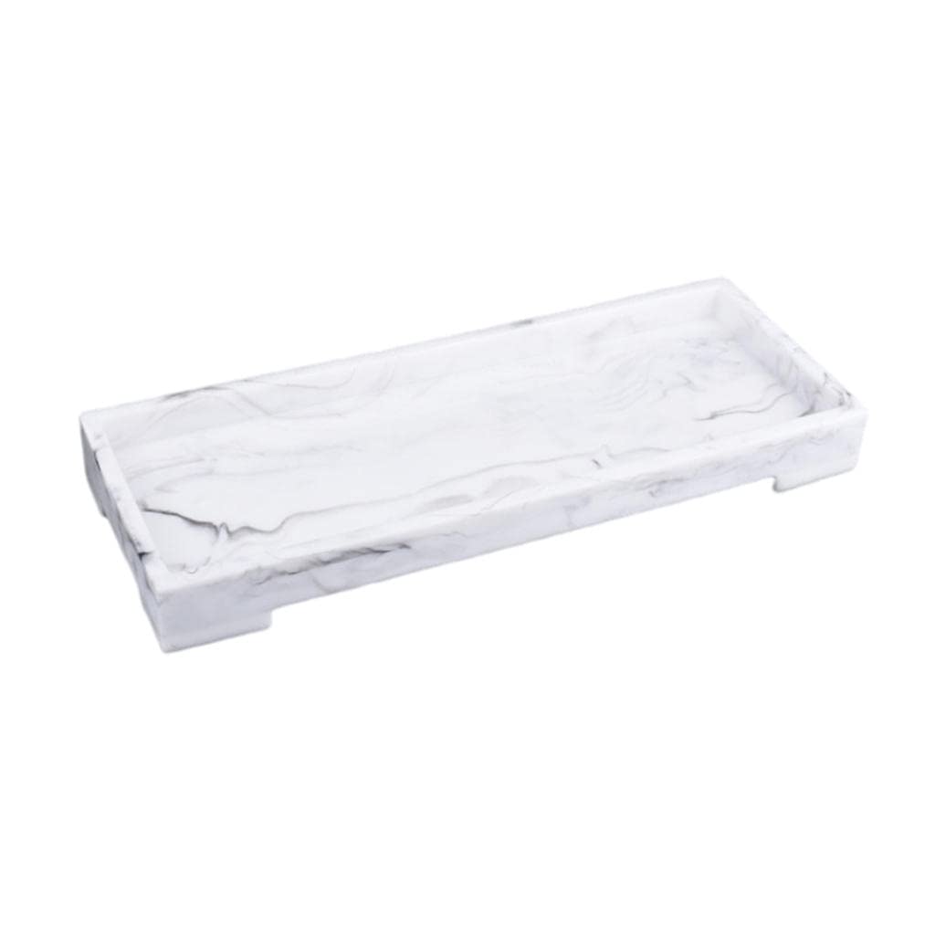 Elegant Marbled Vanity Tray - Rectangle Resin Jewelry Display Plate for Dresser & Countertop | Perfect Housewarming Gift & Wedding Party Decor | Ideal for Organizing Jewelry, Perfume Bottles & Makeup on Vanity