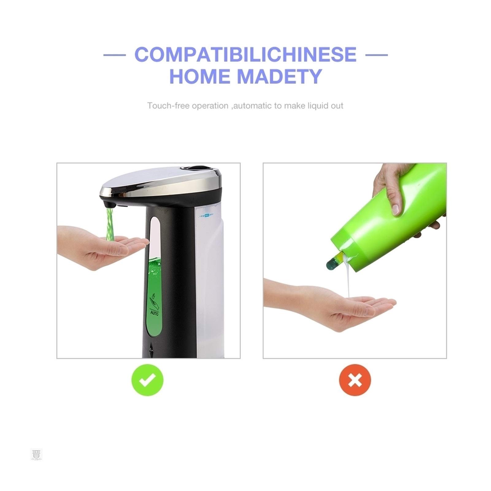 Touchless Automatic Soap Dispenser 13.53oz/400ml - Hands Free Motion Sensor Liquid Soap Dispenser for Kitchen, Bathroom, Countertop - Ideal for Home, Office, and Public Restrooms to Promote Hygiene and Convenience
