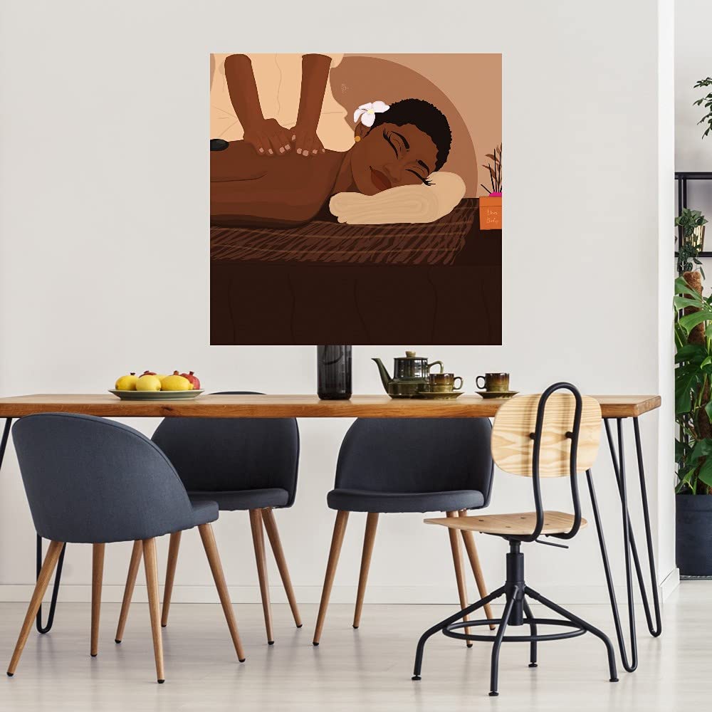 Fine Art Canvas 'Dear Body' Wall Decor by Artist Princella Seripenah - 22x22 Inches Ready to Hang - Perfect for Living Room, Bedroom, Bathroom, Kitchen, Office, Bar & Dining Room - Modern Home & Office Decor for Wall Art Lovers