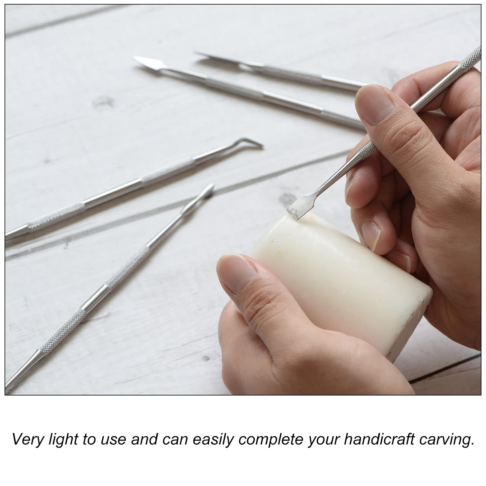 uxcell Double Ended Wax Carving Tool - Stainless Steel Knife Point & Mini Round Scoop for Pottery, Ceramic & Polymer Clay Modeling | Perfect for Sculpting, Shaping & DIY Art Projects