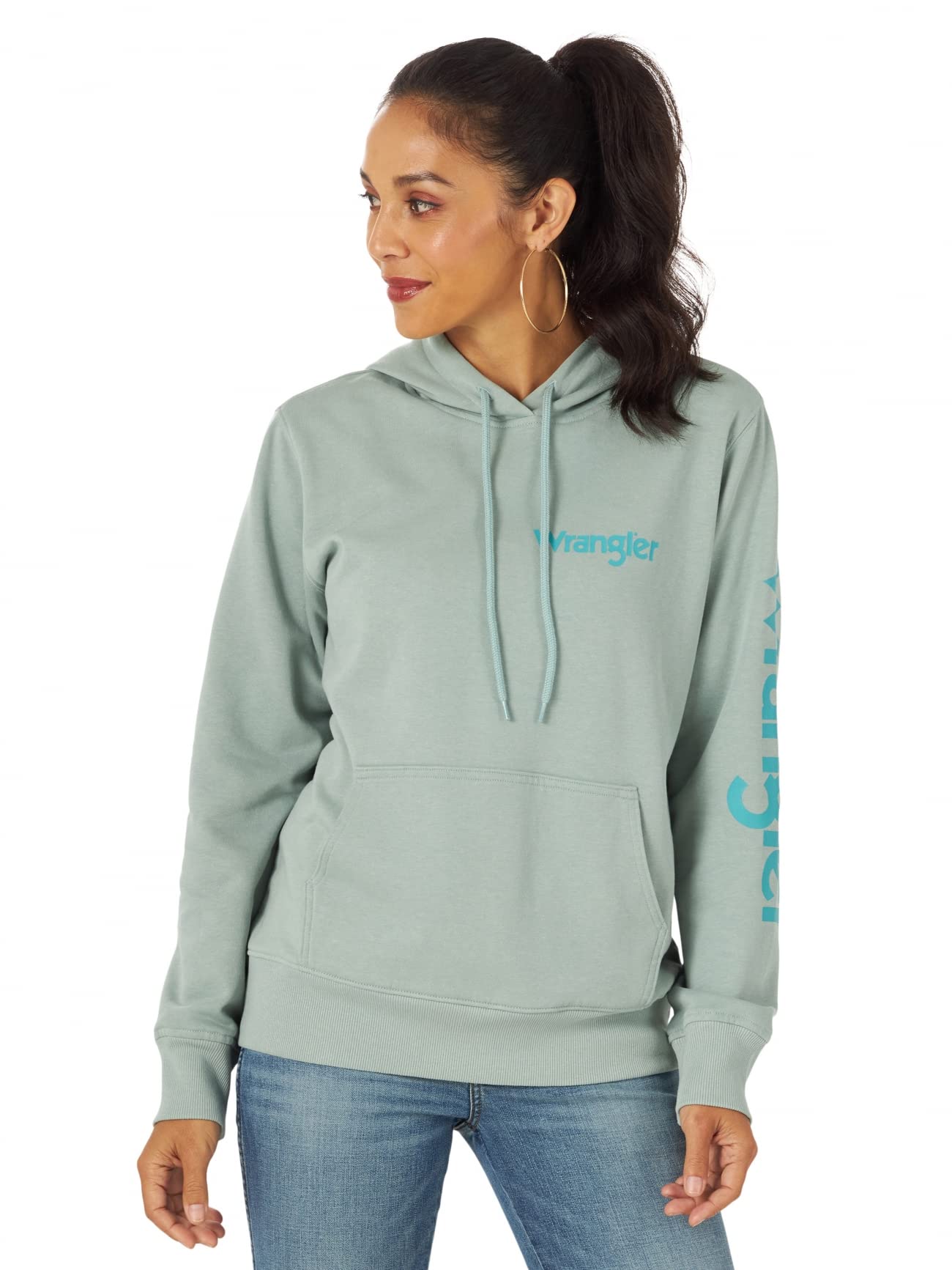Wrangler Women's Vintage Style Hoodie Sweatshirt - Soft Fleece Pullover for Casual Wear, Outdoor Activities & Lounge Comfort