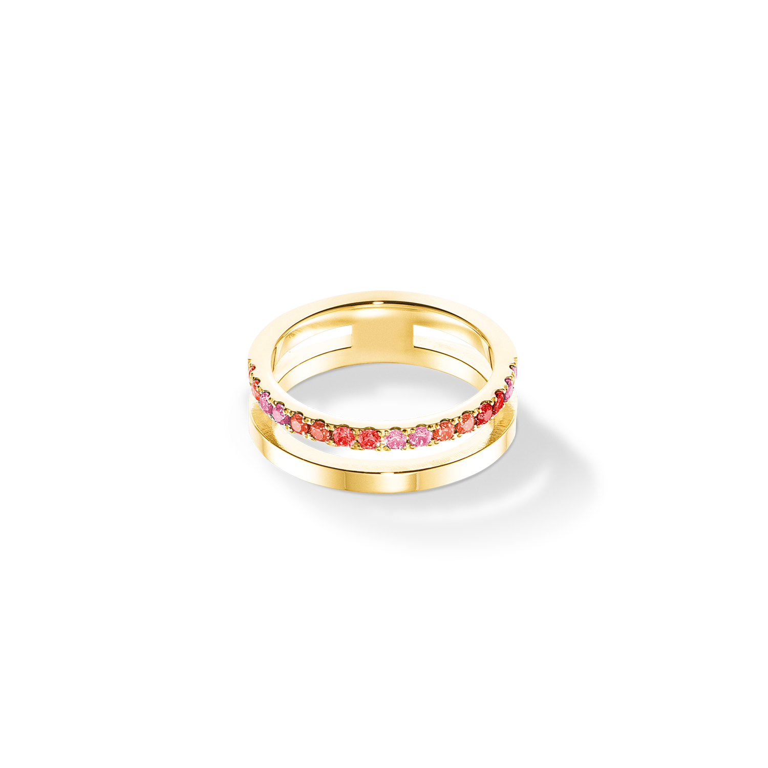 Eternal Unity Ring - 14K Gold Plated Red Enamel Couple Rings for Wedding, Anniversary & Engagement - Perfect Romantic Gift for Her & Him