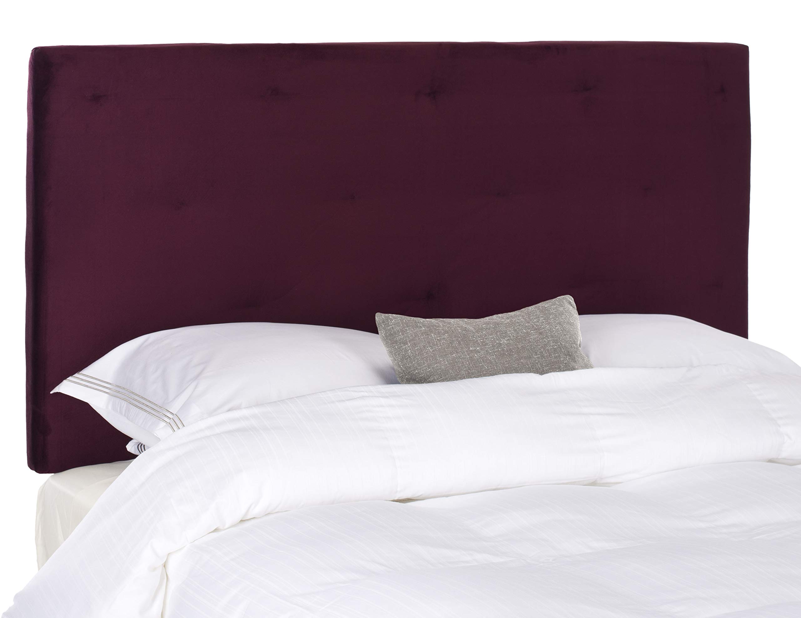 Safavieh Martin Bordeaux Cotton Upholstered Tufted Queen Size Headboard - Elegant Bedroom Decor for Master Bedroom & Guest Room