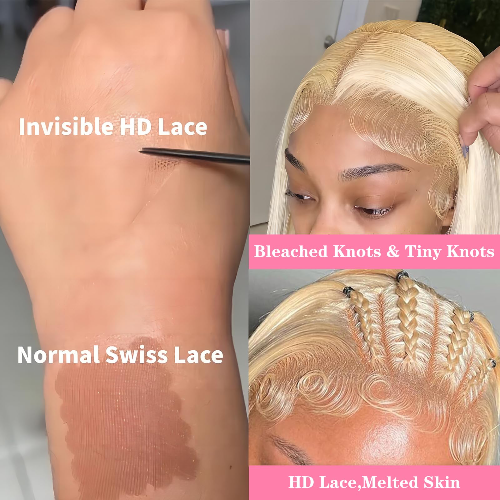 30 Inch 13x6 HD Lace Front Wig Human Hair - Body Wave Blonde 613 Lace Frontal Wig with Pre-Plucked Hairline & Baby Hair (180% Density) - Perfect for Daily Wear, Cosplay, and Special Occasions