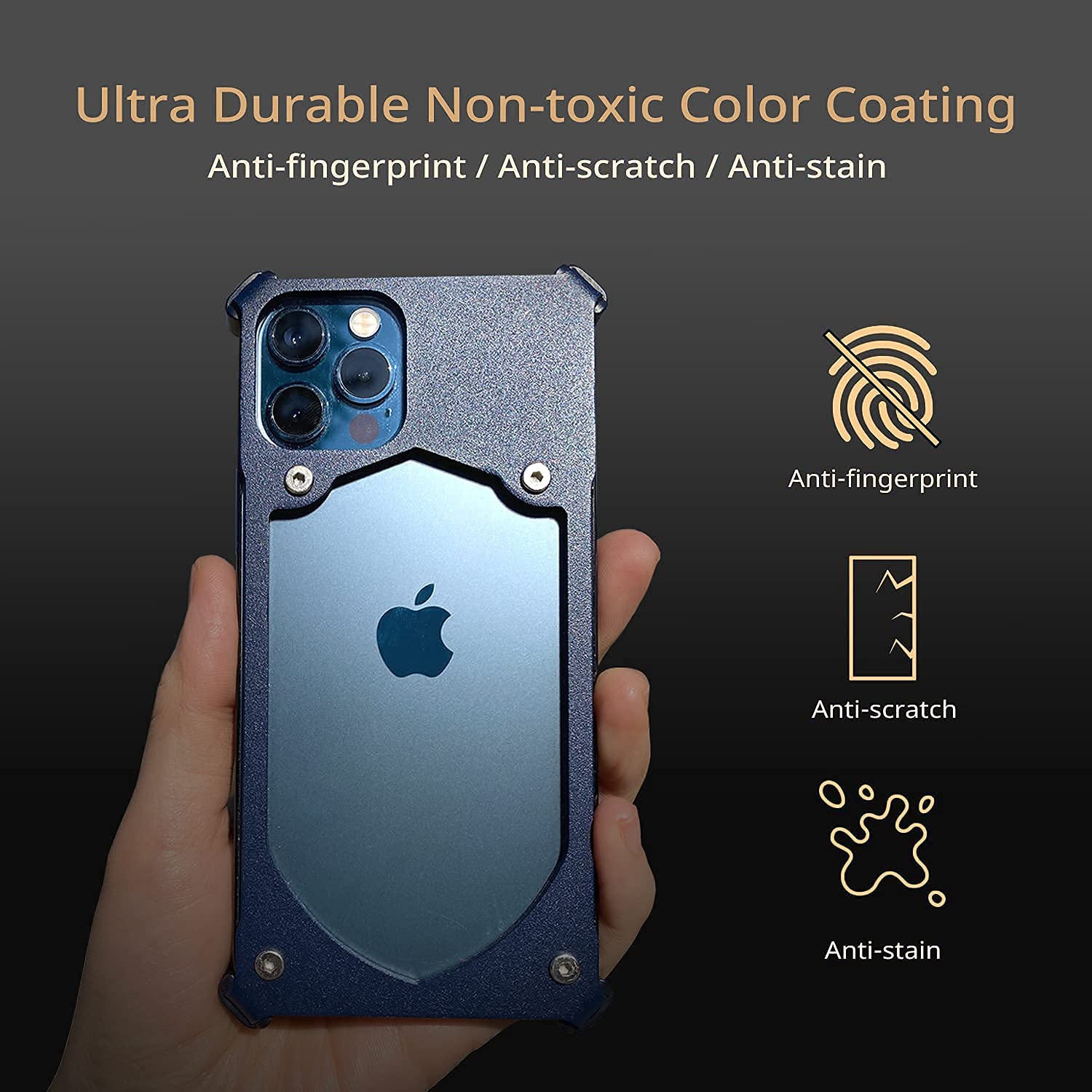 Military-Grade Titanium Exoskeleton Case for iPhone 12/12 Pro - 10ft Drop Tested, Ultra-Thin Naked Feel (Red) - Perfect for Outdoor Adventures, Work & Daily Protection
