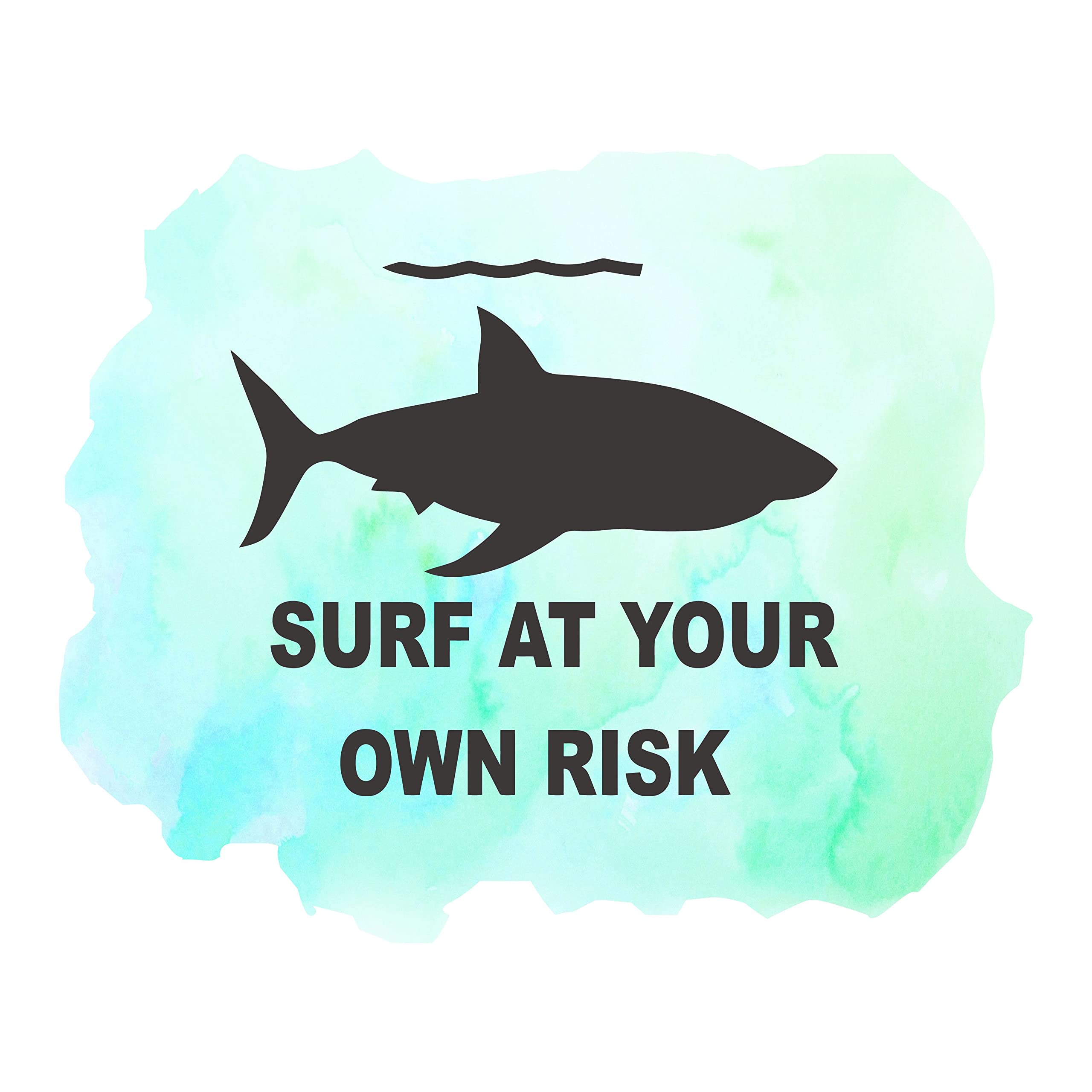 Danger Marine Sign Shark Wall Decals for Kids Room - DIY Creative Boys & Girls Bedroom Wall Stickers - 10x8 Inch - Perfect for Nursery, Playroom & Teen Themed Decor