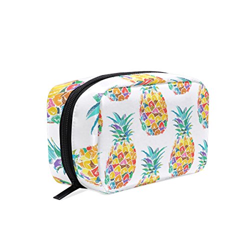 YZGO Waterproof Makeup Bag - Colorful Pineapple Cosmetic Pouch for Travel & Daily Use | Makeup Organizer, Toiletry Case, Perfect for Gym, Beach & Vacation
