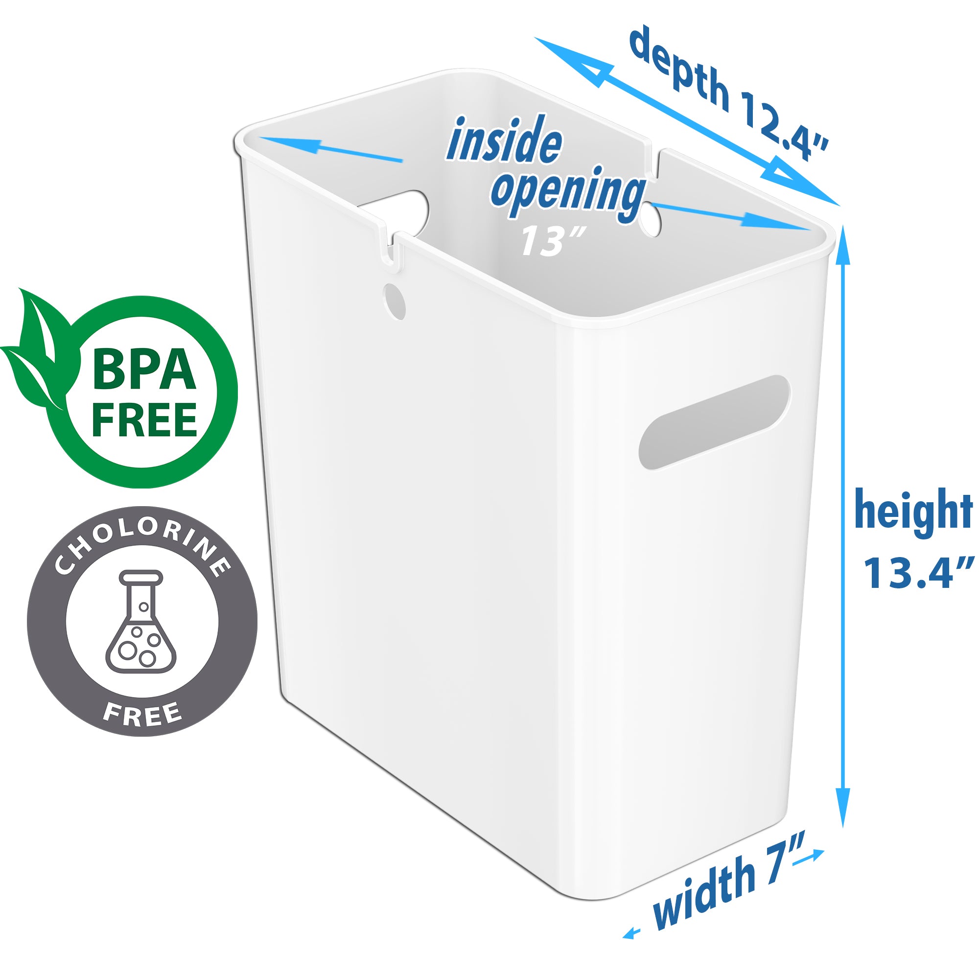 4.2 Gallon / 16 Liter SlimGiant Ivory White Wastebasket Trash Can (6 Pack) - Perfect for Office, Kitchen, Bathroom & Home Use