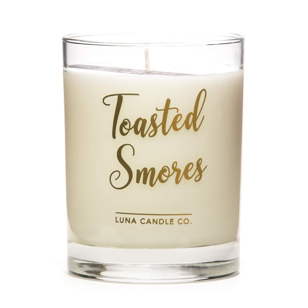 Halloween Decor Toasted S'mores Scented Candle - 11oz Natural Soy Wax Jar Candle for Fall Gifts, Aromatherapy & Spa | Clean Burning, Long-Lasting Fragrance by Lune Candle Co. (4-Pack) - Perfect for Halloween Parties, Cozy Evenings & Home Decor