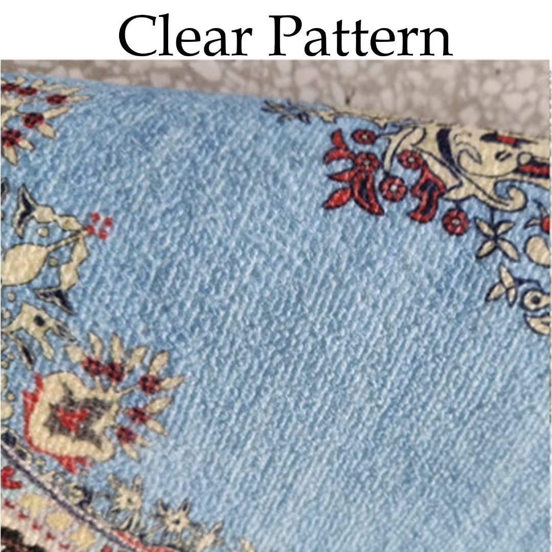 Modern Abstract Houndstooth Printed Round Area Rug - 6 ft Washable Non-Slip Floor Mat for Living Room & Bedroom - Perfect for Boho Chic Decor and Cozy Home Spaces