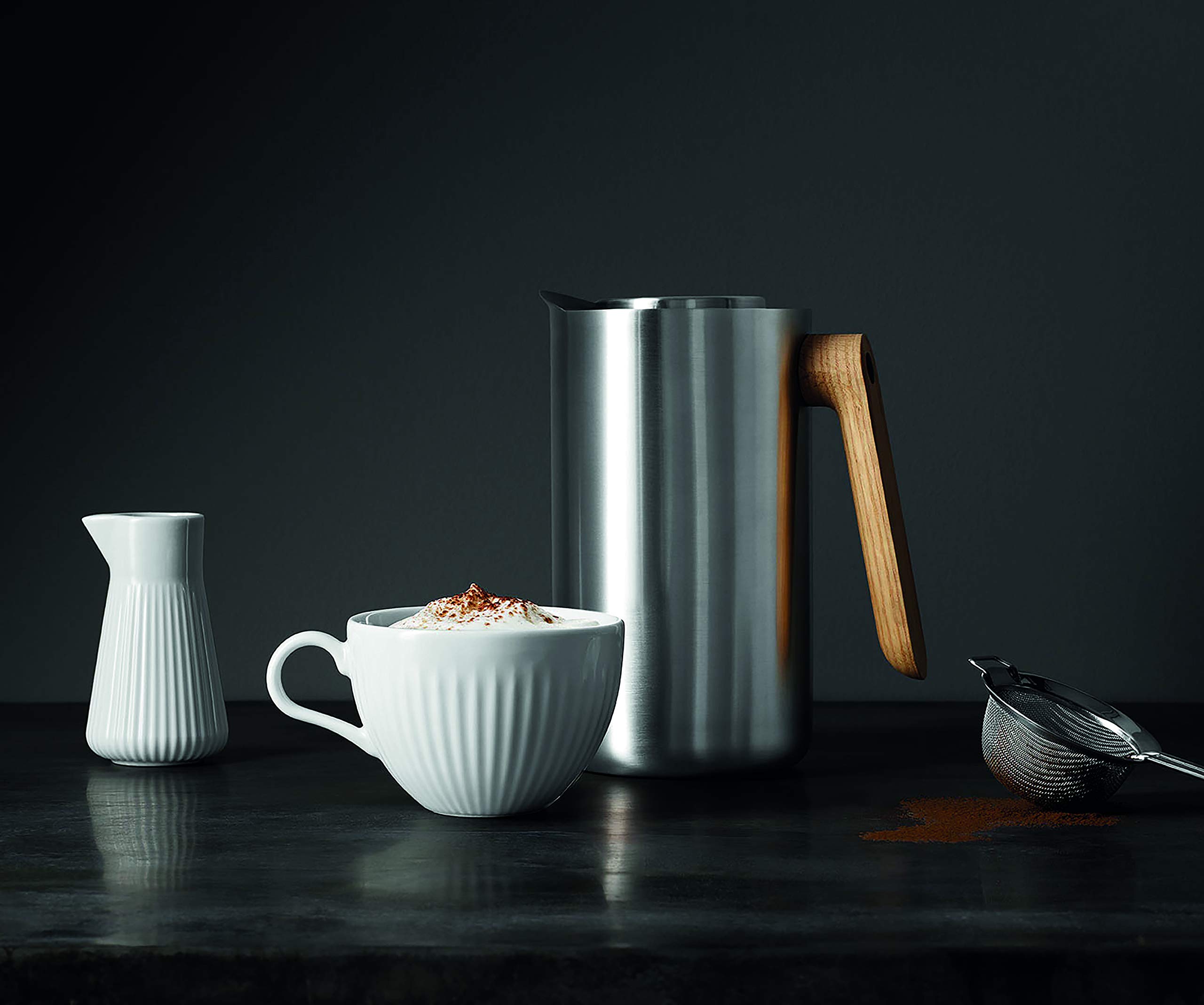 Premium 1.0L Stainless Steel Vacuum Insulated Jug - Nordic Kitchen Design for Hot & Cold Beverages - Perfect for Coffee, Tea, Outdoor Picnics & Office Use