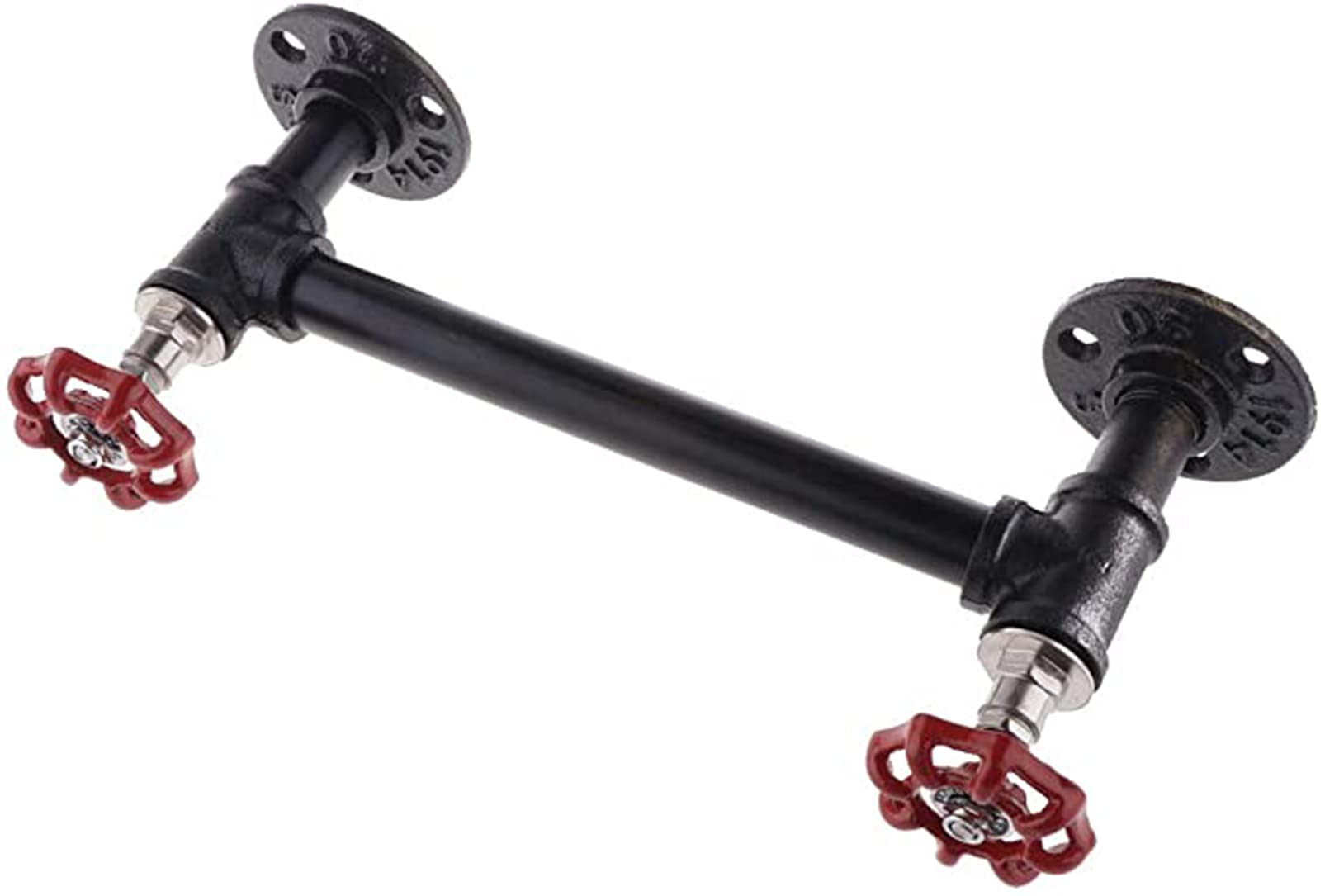 GAYAN Industrial Pipe Towel Rail - Heavy Duty Kitchen & Bathroom Towel Rack with Hooks - Black Metal Bath Accessories for Home, Restaurant, and Office Use