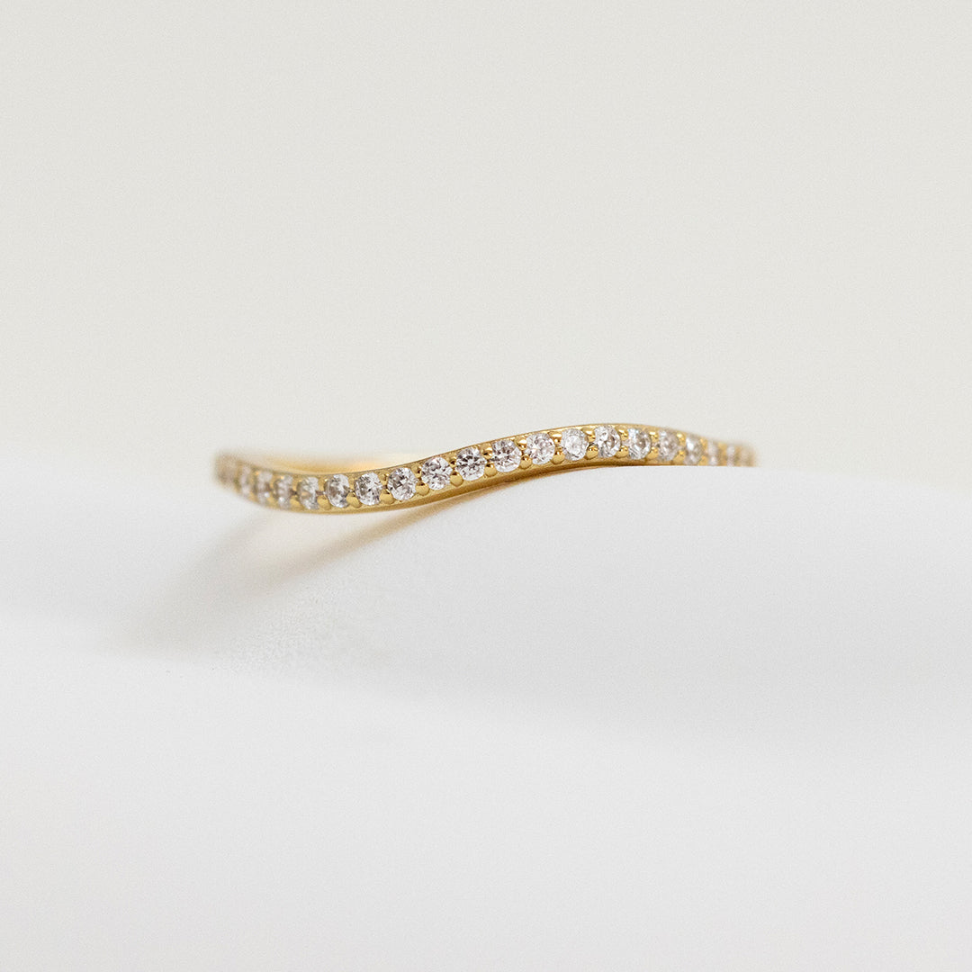 Monroe Pavé Ring - Elegant Sterling Silver Ring with Sparkling Cubic Zirconia Stones for Women | Perfect for Weddings, Anniversaries, and Special Occasions