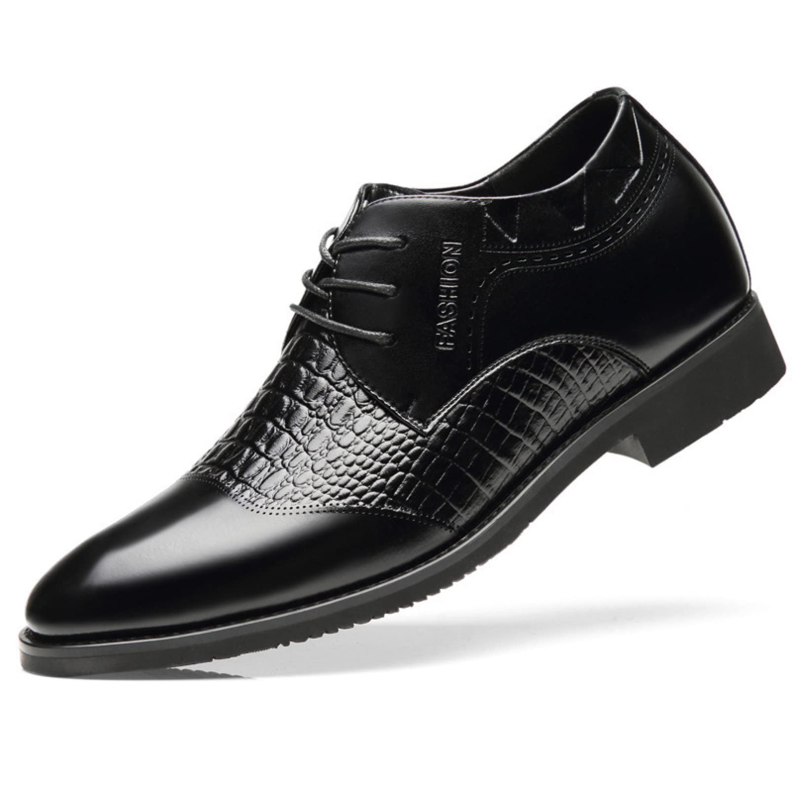 Men's Comfortable Pointed Toe Oxford Dress Shoes - Height Increasing Derby Business Formal Shoes for Men | Perfect for Office, Wedding & Special Occasions