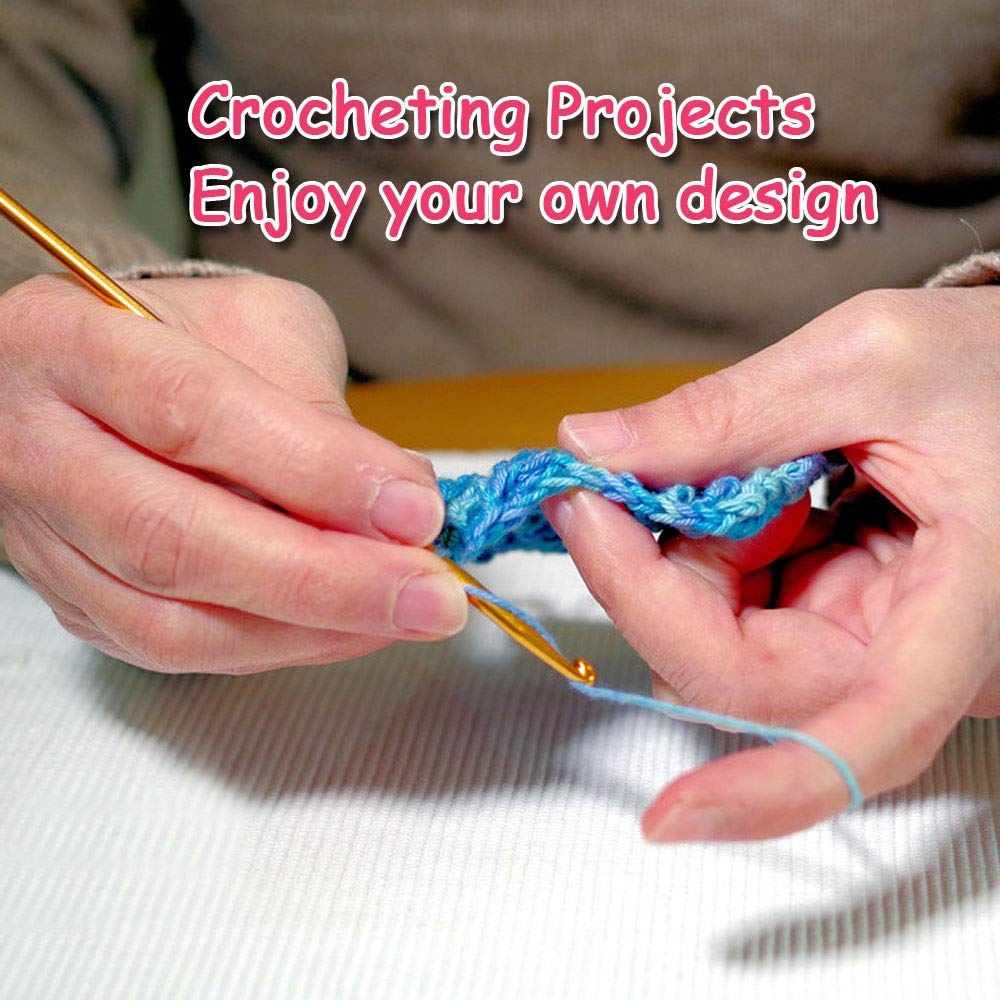 QCZKB Crochet Coaster Kit for Beginners - 14 Cotton Yarn Balls, 2 Crochet Hooks, 2 Weaving Needles, Instruction Book & 8 Stitch Markers - DIY Craft Kit for Home Decor, Gift Making & Relaxation (C0023)
