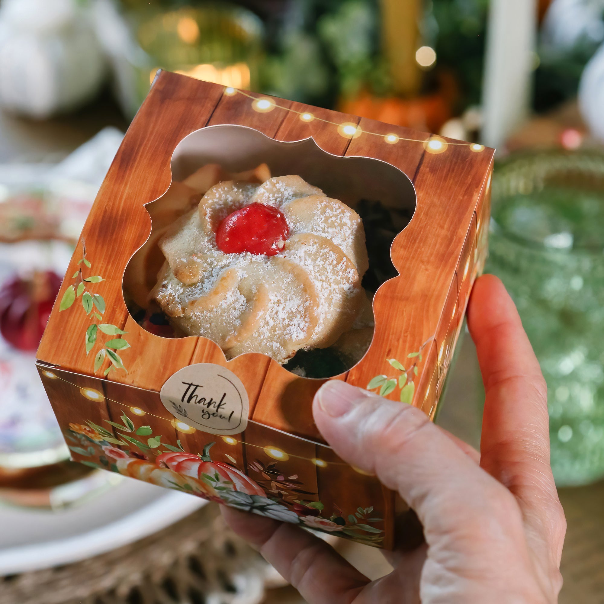 Premium Fall-Themed Cookie Boxes with Clear Window & Seal Sticker - 30-Pack for Autumn Treats, Holiday Gifts & Party Favors - Perfect for Thanksgiving, Halloween & Seasonal Baking Packaging