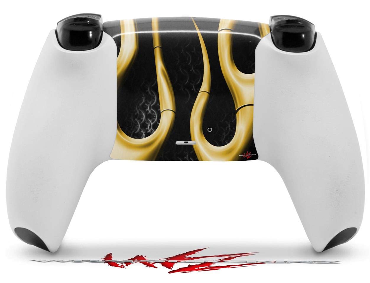 PS5 DualSense Controller Skin Wrap - Metal Flames Yellow for Gaming Protection
