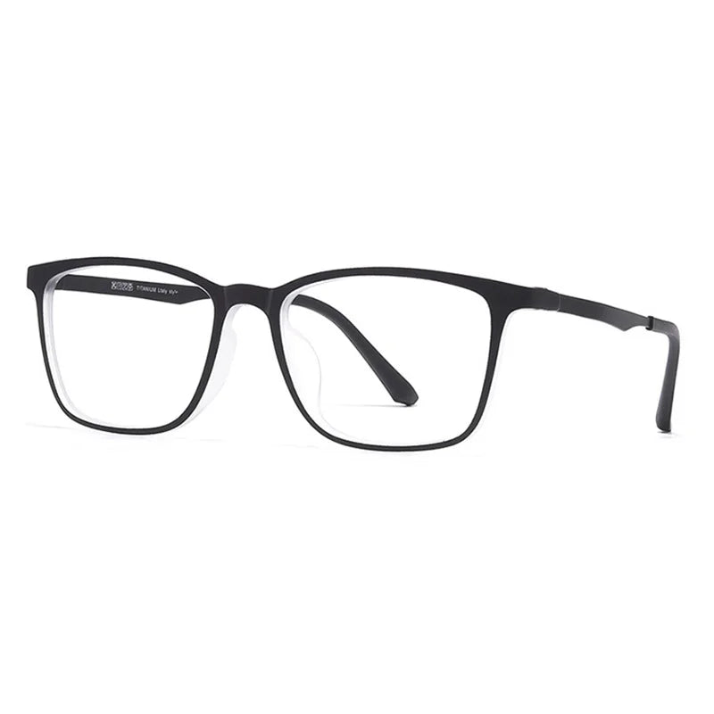 Brightzone Unisex Full Rim Square Ultem Titanium Eyeglasses 914418 - Lightweight Durable Frame for Men & Women - Perfect for Reading, Work & Everyday Use