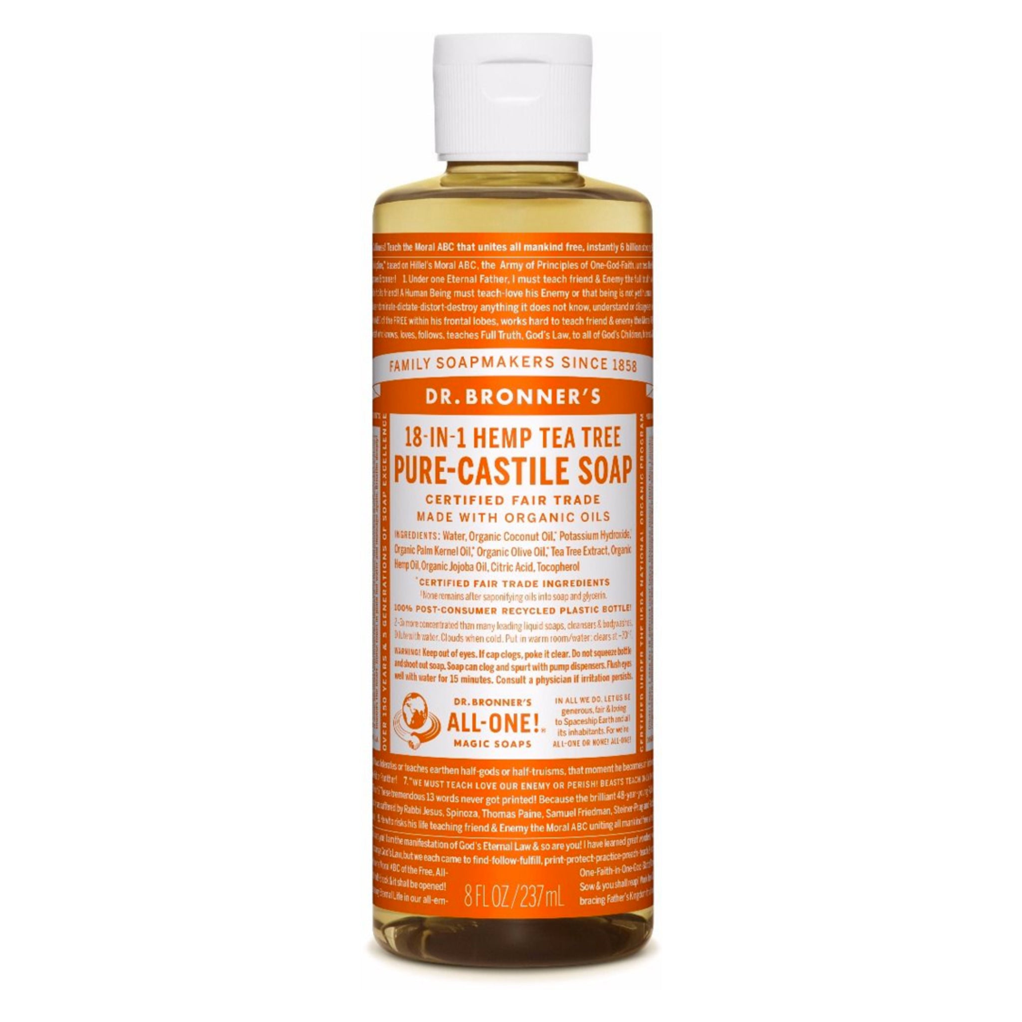 Organic Pure Castile Liquid Soap - All-Natural Vegan Body Wash & Hand Soap for Sensitive Skin | Gentle Cleanser for Face, Baby & Household Cleaning | Eco-Friendly, Biodegradable & Cruelty-Free