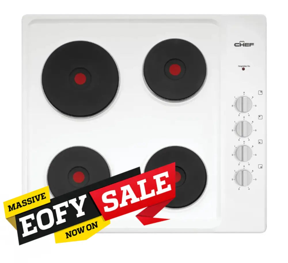 Chef CHS642WB 60cm 4-Zone Electric Solid Cooktop - Premium Induction Stove for Modern Kitchens | Perfect for Home Cooking, Baking & Entertaining