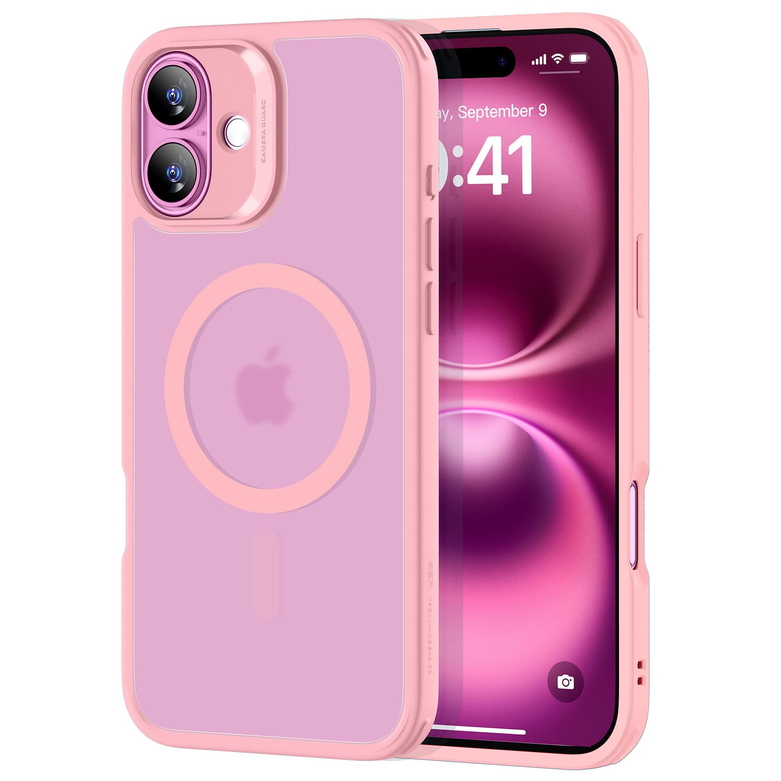 ESR MagSafe Compatible iPhone 16 Plus Case - Military-Grade Shockproof Protection, Magnetic Phone Cover with HaloLock Technology (Frosted Pink) | Perfect for Everyday Use, Travel & Outdoor Activities