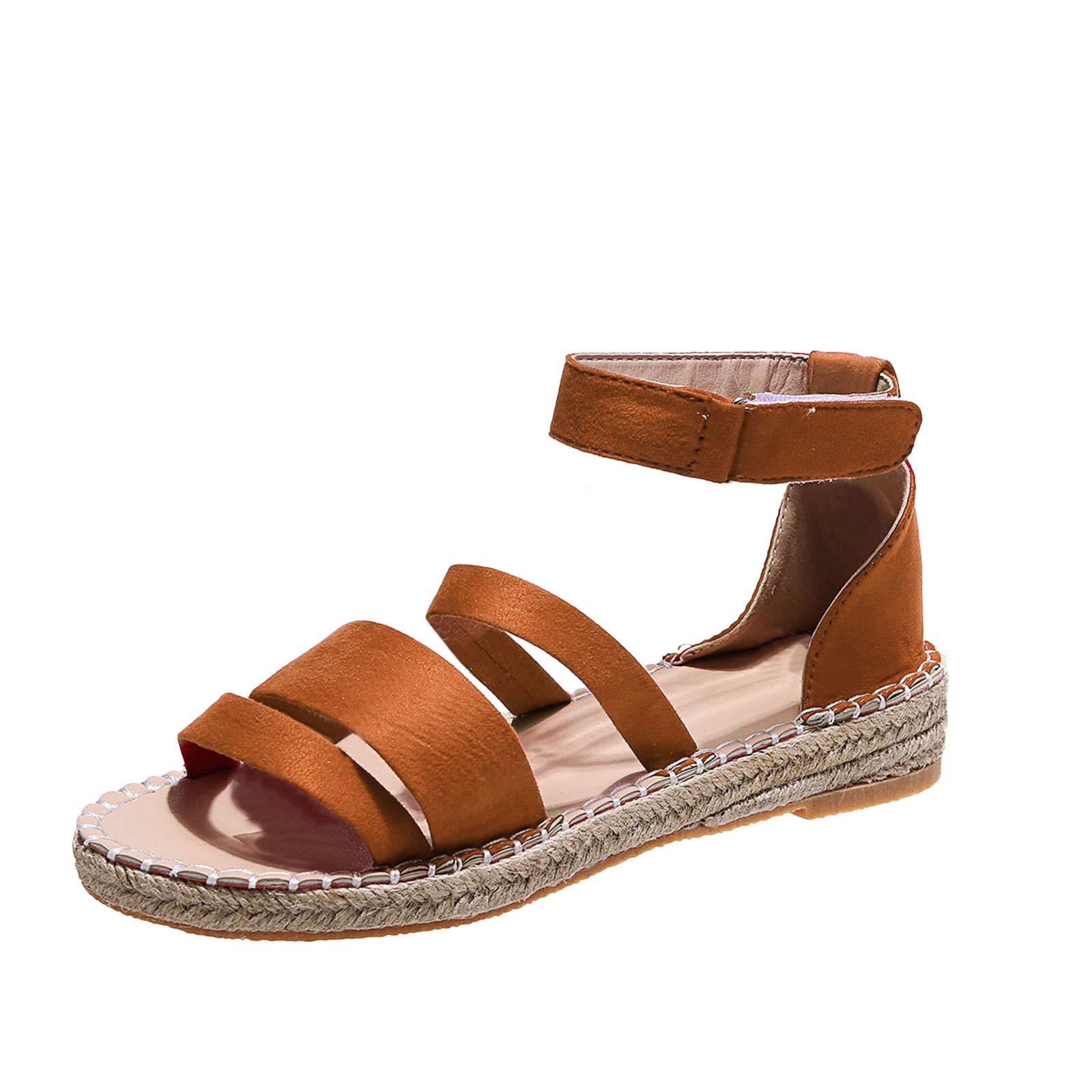 Vintage Hook & Loop Sandals for Women - Comfortable Casual Summer Fisherman Sandals - Flat Beach Walking Shoes for Outdoor, Travel & Daily Wear