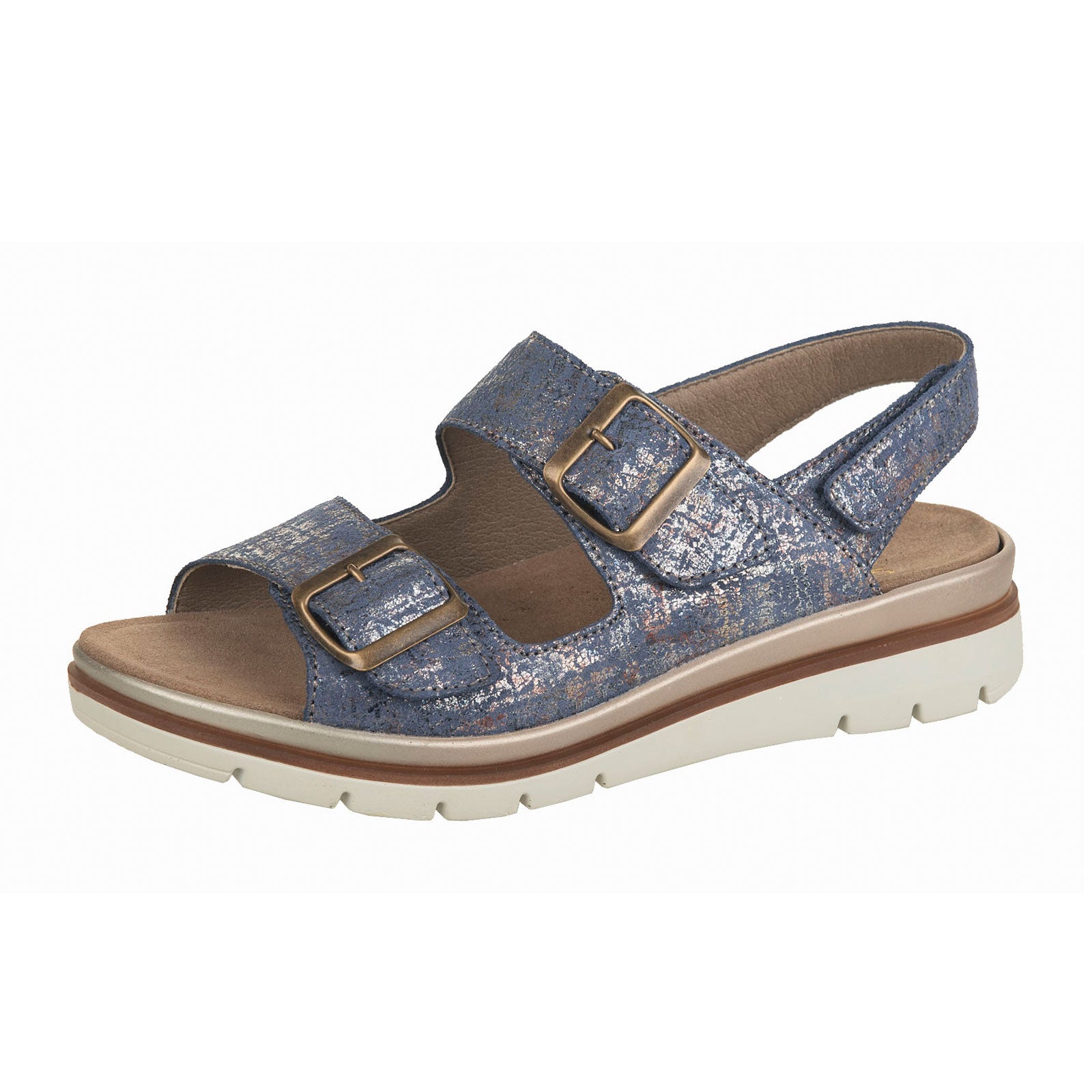 Fidelio Serafina Women's Blue Backstrap Sandals - Comfortable Summer Beach & Casual Walking Shoes