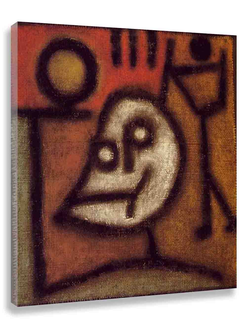 Paul Klee Death and Fire Framed Canvas Wall Art - Ready to Hang for Living Room Decor (20x24in)